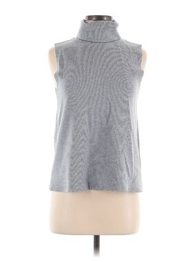 Zara Sleeveless Turtleneck Top - Light Gray